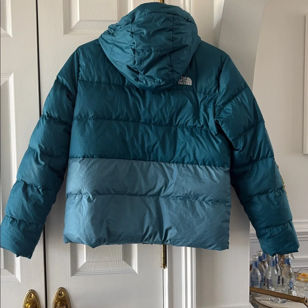 The North Face Insulated Puffer Jacket 550-Down Reversible Teal Girl’s XL 18